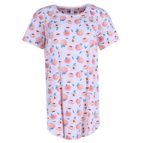 PJ Couture Women's Short Sleeve Ribbed Sleep Shirt - Picture 1 of 4